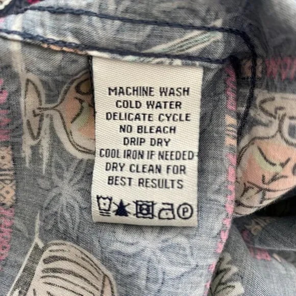 Reyn Spooner Pau Hana Camp Shirt Men's S Blue Cocktail Print Short Sleeve Hawaii - Picture 7 of 8